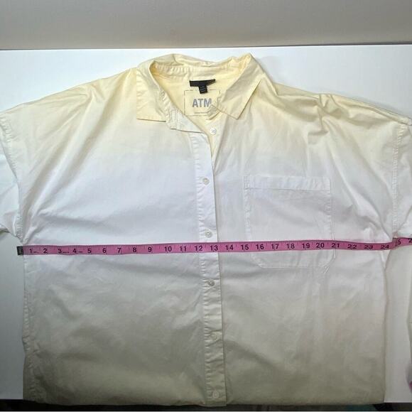 NWOT | ATM | Ombré Poplin Button Down Shirt | Yellow | Large - Picture 13 of 16